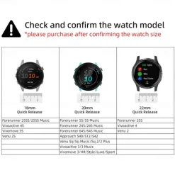 3 Pack Watch Band for Garmin Forerunner 645/245/158/55 Music Venu Sq 2(Music) / Sq(Music) / 2 Plus, Venu Vívoactive 3 (Music), Vívomove 3 / HR / Sport / Style / Luxe Approach S42 / S40 / S12 Soft