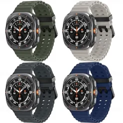 4 Pack Watch Band for Samsung Watch Ultra 47mm Silicone Replacement Strap Adjustable Ocean Band Wristband