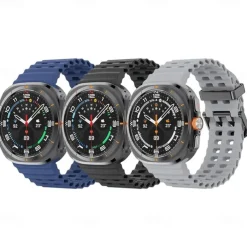 4 Pack Watch Band for Samsung Watch Ultra 47mm Silicone Replacement Strap Adjustable Ocean Band Wristband