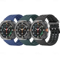 4 Pack Watch Band for Samsung Watch Ultra 47mm Silicone Replacement Strap Adjustable Ocean Band Wristband