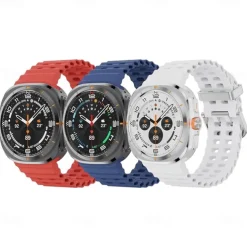 4 Pack Watch Band for Samsung Watch Ultra 47mm Silicone Replacement Strap Adjustable Ocean Band Wristband