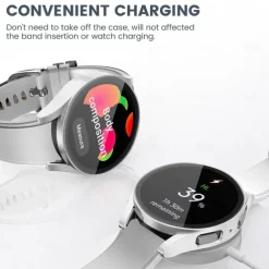 3 Pack Watch Case with Screen Protector Compatible with Samsung Galaxy Watch 5 40mm / Watch 5 44mm / Watch 4 40mm / Watch 4 44mm Scratch Resistant Rugged Bumper Full Cover Tempered Glass / Hard PC