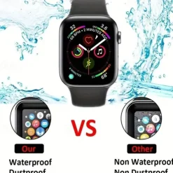[2 Pack] Watch Screen Protector Compatible with Apple Watch Ultra 49mm Series 8 7 41mm 45mm Series 6 5 4 SE 40mm 44mm Series 3 2 1 38mm 42mm Max Coverage Touch Sensitive Bubble Free Soft Film Watch
