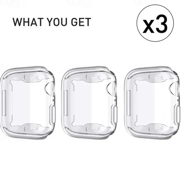 3 Pack Waterproof Apple Watch Case For Series 7 / SE / 6/5/4/3/2/1 Apple Watch Screen Protector Full Coverage TPU Cover 38mm 42mm 44mm 40mm 41mm 45mm