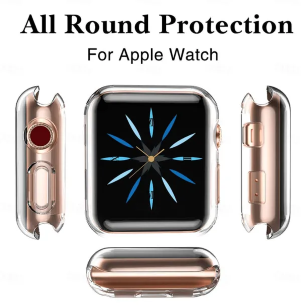 3 Pack Waterproof Apple Watch Case For Series 7 / SE / 6/5/4/3/2/1 Apple Watch Screen Protector Full Coverage TPU Cover 38mm 42mm 44mm 40mm 41mm 45mm