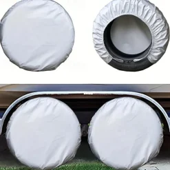 4 Pack Waterproof Tire Covers Protect Your RV Trailer Camper Wheels from Corrosion!