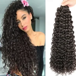 8 Packs 18 inch Curly Crochet Hair for Black Women Water Wave Crochet Hair Curly Braiding Hair GoGo Curl Crochet Hair Ocean Wave Beach Curl Wavy Crochet Hair Extensions