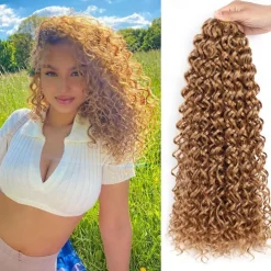 8 Packs 18 inch Curly Crochet Hair for Black Women Water Wave Crochet Hair Curly Braiding Hair GoGo Curl Crochet Hair Ocean Wave Beach Curl Wavy Crochet Hair Extensions