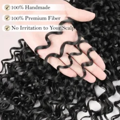 8 Packs 18 inch Curly Crochet Hair for Black Women Water Wave Crochet Hair Curly Braiding Hair GoGo Curl Crochet Hair Ocean Wave Beach Curl Wavy Crochet Hair Extensions