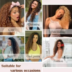 8 Packs 18 inch Curly Crochet Hair for Black Women Water Wave Crochet Hair Curly Braiding Hair GoGo Curl Crochet Hair Ocean Wave Beach Curl Wavy Crochet Hair Extensions