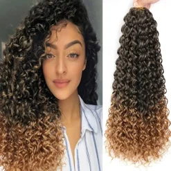 8 Packs 18 inch Curly Crochet Hair for Black Women Water Wave Crochet Hair Curly Braiding Hair GoGo Curl Crochet Hair Ocean Wave Beach Curl Wavy Crochet Hair Extensions