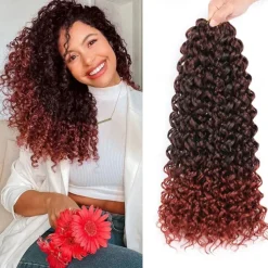 8 Packs 18 inch Curly Crochet Hair for Black Women Water Wave Crochet Hair Curly Braiding Hair GoGo Curl Crochet Hair Ocean Wave Beach Curl Wavy Crochet Hair Extensions