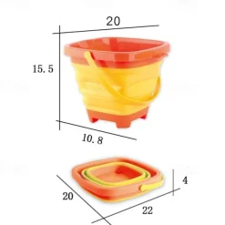 3 Packs Foldable Pail Bucket 2L Silicone Collapsible Easter Buckets for Kids Multi Purpose for Fun Summer Activities Camping Gear Beach Essentials