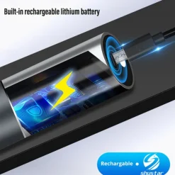 2 Packs Mini LED Flashlight USB Rechargable 3 Lighting Mode Waterproof Torch Telescopic Zoom Stylish Portable Suit for Night Lighting