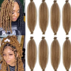 8 Packs Pre-Separated Springy Afro Twist Hair Suitable for Damaged Soft Locs Synthetic Marley Twist Braiding Hair
