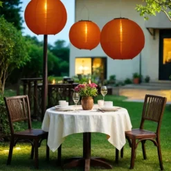 3 Packs Solar Paper Lanterns 8&10&12inch Waterproof Outdoor Nylon Cloth Paper Lantern Lamps Garden Hanging Paper Lanterns for Outdoor Garden Wedding Halloween Party Decoration(Warm White)