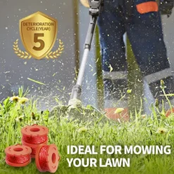 15 Packs Trimmer Spool Line For Worx Replacement Trimmer Spool Line For Worx Trimmer Line Refills 0.065 Inches For Worx Suitable For Worx String Trimmers (12 Packs Grass Trimmer Line 3 Trimmer Cap