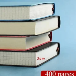 400 Pages A4 Notebook College Student Art Exquisite Thickened Large Notepad A5 Office High-end Pu Leather Work Conference Record Book Horizontal Line Diary