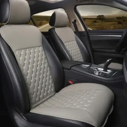 1 Pair Car Seat Covers Luxury Car Protectors Universal Anti-Slip Driver Seat Cover with Backrest Diamond Pattern Easy Install with Two-Tone Accent Universal Fit Interior Accessories for Auto Truck Van