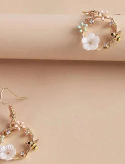 1 Pair Drop Earrings For Women's Birthday Gift Prom Alloy Classic Petal