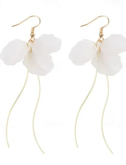 1 Pair Drop Earrings Hanging Earrings For Women's Birthday Party Evening Gift Alloy Drop Fashion Petal