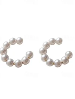 1 Pair Ear Clips For Women's Wedding Birthday Gift Alloy Geometrical Fashion