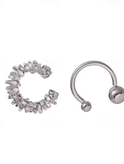 1 Pair Ear Cuff For Women's Wedding Gift Date Alloy Fancy Fashion Diamond