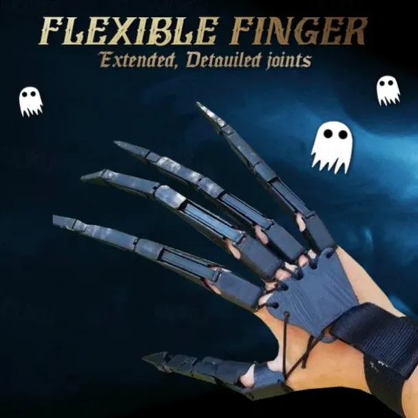1 Pair Halloween Props Articulated Fingers Halloween Activity Finger Joints Outdoor Party Props Halloween Skeleton Decoration