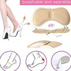 1 Pair Heel Stickers Comfortable Non-Heel Feet Half Size Pad Women's Anti-Wear Heel Stickers Anti-Drop Heel Non-Slip Shoes Back Stickers
