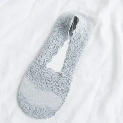 1 Pair Lace No Show Socks, Assorted Color Invisible Floral Lace Low Cut Ankle Socks, Women's Stockings & Hosiery