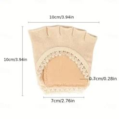 1 Pair Open Five Toes Socks, Forefoot Pads, Anti Slip Peep Toe Half Socks Lace Toe Topper Invisible Half Socks For High Heels, Flat Shoes, Casual Shoes, Sandals