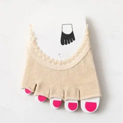 1 Pair Open Five Toes Socks, Forefoot Pads, Anti Slip Peep Toe Half Socks Lace Toe Topper Invisible Half Socks For High Heels, Flat Shoes, Casual Shoes, Sandals