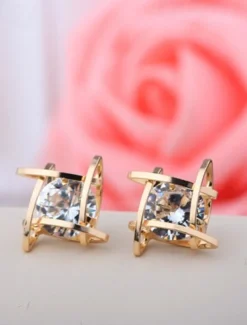 1 Pair Stud Earrings Ball Earrings For Women's Birthday Party Evening Gift Copper Vintage Style Fashion Diamond