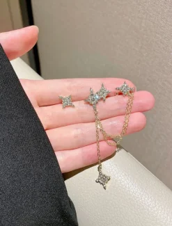 1 Pair Stud Earrings Drop Earrings For Women's Birthday Party Evening Date Alloy Fancy Fashion Star