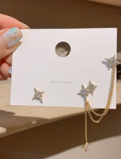 1 Pair Stud Earrings Drop Earrings For Women's Birthday Party Evening Date Alloy Fancy Fashion Star