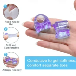1 Pair Toe Spacers for Men and Women Purple Gel Toe Separators for Curled and Overlapping Toes Bunions Hammer Toe Straightener Big and Second Toe Spreader