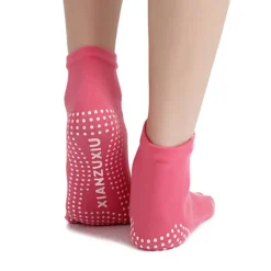 1 Pair Yoga Socks Grip Yoga Socks Five Toe Socks Sports Socks Women's Anti-Slip Breathable Moisture Wicking Protective Deep Purple Azure Pink+Yellow Fall Winter for Yoga Pilates Dance Bikram Barre