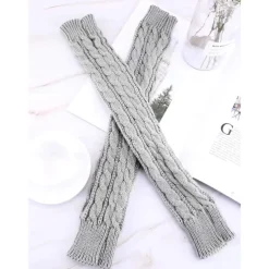 1 Pairs Elbow Warmer Arm Warmers Long Fingerless Gloves Knit Wrist Warmers with Thumb Hole Open F inger Arm Socks for Women Adult