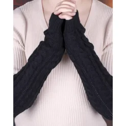 1 Pairs Elbow Warmer Arm Warmers Long Fingerless Gloves Knit Wrist Warmers with Thumb Hole Open F inger Arm Socks for Women Adult