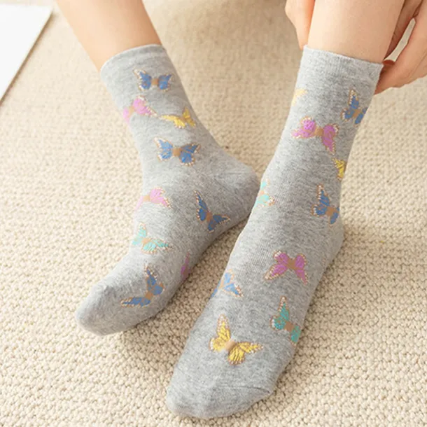 4 Pairs Women's Crew Socks Daily Animal Patterned Cotton Simple Lolita Cute Sports Socks