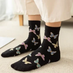 4 Pairs Women's Crew Socks Daily Animal Patterned Cotton Simple Lolita Cute Sports Socks