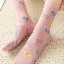 4 Pairs Women's Crew Socks Daily Animal Patterned Cotton Simple Lolita Cute Sports Socks