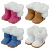 4 Pairs Christmas 18 Inch Doll Shoes Boots Dolls Winter Snow Doll Boots Accessories(Pink White Brown Blue)