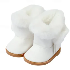 4 Pairs Christmas 18 Inch Doll Shoes Boots Dolls Winter Snow Doll Boots Accessories(Pink White Brown Blue)