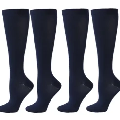 4 Pairs Copper Compression Socks for Women & Men Circulation 15-20 mmHg - Best Support for Nurses, Running