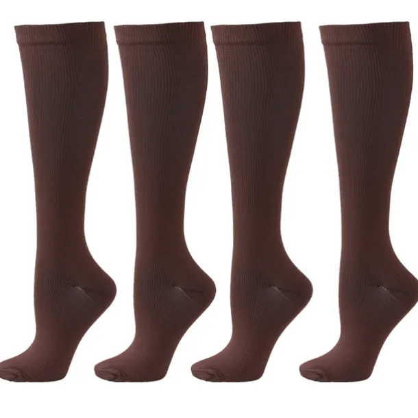 4 Pairs Copper Compression Socks for Women & Men Circulation 15-20 mmHg - Best Support for Nurses, Running