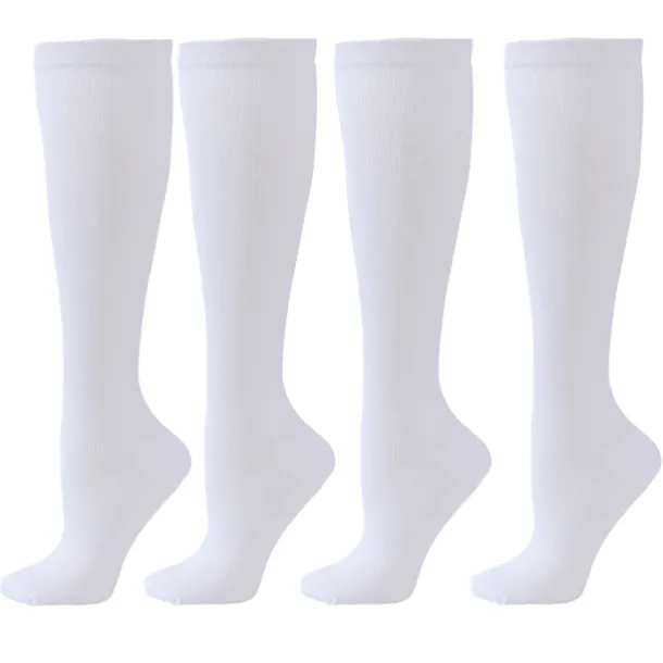 4 Pairs Copper Compression Socks for Women & Men Circulation 15-20 mmHg - Best Support for Nurses, Running