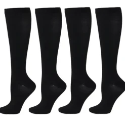 4 Pairs Copper Compression Socks for Women & Men Circulation 15-20 mmHg - Best Support for Nurses, Running