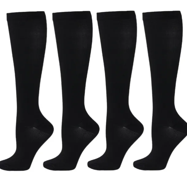 4 Pairs Copper Compression Socks for Women & Men Circulation 15-20 mmHg - Best Support for Nurses, Running