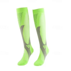 2 Pairs Men's Compression Socks Hiking Socks Sports Socks Breathable Soft Stretchy Comfortable Outdoor Patchwork Chinlon Black White Light Pink for Hunting Cycling / Bike Camping / Hiking / Caving